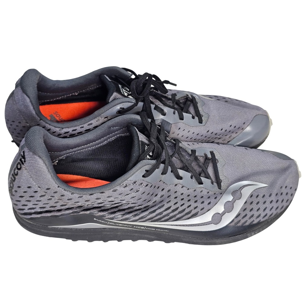 Saucony Kilkenny XC8 Mens Cross Country Spikes Grey Silver Running Shoes